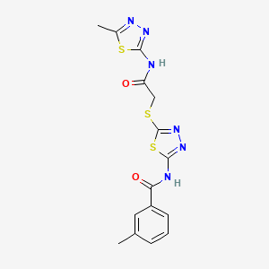 3-methyl-N-(5-((2-((5-methyl-1,3,4-thiadiazol-2-yl)amino)-2-oxoethyl)thio)-1,3,4-thiadiazol-2-yl)benzamide
