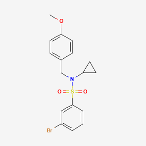 molecular formula C17H18BrNO3S B2809968 3-Bromo-N-cyclopropyl-N-(4-methoxybenzyl)benzenesulfonamide CAS No. 950163-13-0