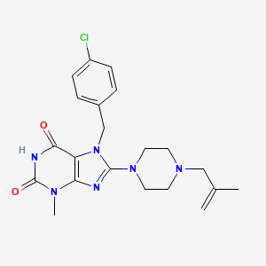 molecular formula C21H25ClN6O2 B2809969 7-(4-chlorobenzyl)-3-methyl-8-(4-(2-methylallyl)piperazin-1-yl)-1H-purine-2,6(3H,7H)-dione CAS No. 878431-66-4