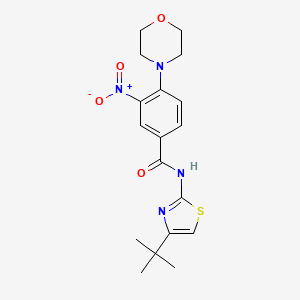 molecular formula C18H22N4O4S B2809976 N-(4-TERT-BUTYL-1,3-THIAZOL-2-YL)-4-(MORPHOLIN-4-YL)-3-NITROBENZAMIDE 