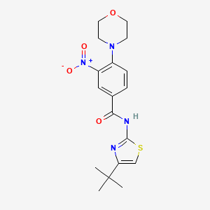 molecular formula C18H22N4O4S B2809976 N-(4-tert-butyl-1,3-thiazol-2-yl)-4-morpholin-4-yl-3-nitrobenzamide CAS No. 380192-53-0