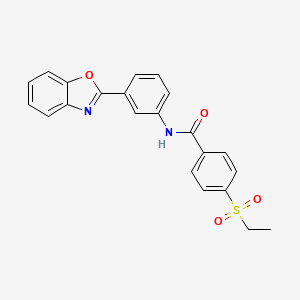 molecular formula C22H18N2O4S B2809977 N-[3-(1,3-benzoxazol-2-yl)phenyl]-4-(ethanesulfonyl)benzamide CAS No. 941891-45-8
