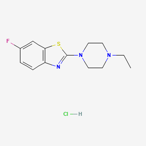 molecular formula C13H17ClFN3S B2809979 2-(4-Ethylpiperazin-1-yl)-6-fluorobenzo[d]thiazole hydrochloride CAS No. 1216965-35-3