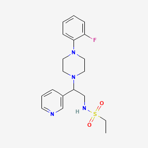 molecular formula C19H25FN4O2S B2809980 N-[2-[4-(2-fluorophenyl)piperazin-1-yl]-2-pyridin-3-ylethyl]ethanesulfonamide CAS No. 863586-84-9