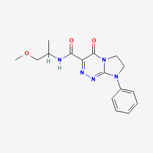 molecular formula C16H19N5O3 B2809982 N-(1-methoxypropan-2-yl)-4-oxo-8-phenyl-4,6,7,8-tetrahydroimidazo[2,1-c][1,2,4]triazine-3-carboxamide CAS No. 952847-52-8