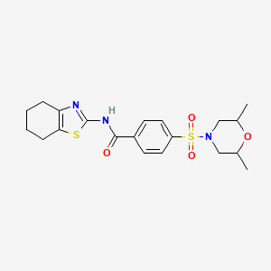 molecular formula C20H25N3O4S2 B2809983 4-((2,6-dimethylmorpholino)sulfonyl)-N-(4,5,6,7-tetrahydrobenzo[d]thiazol-2-yl)benzamide CAS No. 681237-31-0