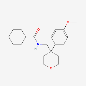molecular formula C20H29NO3 B2809986 N-((4-(4-methoxyphenyl)tetrahydro-2H-pyran-4-yl)methyl)cyclohexanecarboxamide CAS No. 1091151-86-8