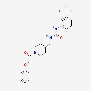 molecular formula C22H24F3N3O3 B2809987 1-((1-(2-Phenoxyacetyl)piperidin-4-yl)methyl)-3-(3-(trifluoromethyl)phenyl)urea CAS No. 1235070-57-1