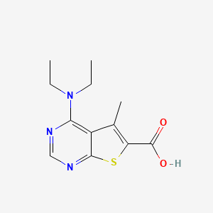 molecular formula C12H15N3O2S B2809991 4-(Diethylamino)-5-methylthieno[2,3-d]pyrimidine-6-carboxylic acid CAS No. 101668-05-7