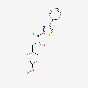 molecular formula C19H18N2O2S B2809996 2-(4-ethoxyphenyl)-N-(4-phenyl-1,3-thiazol-2-yl)acetamide CAS No. 923483-78-7