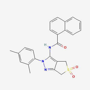 molecular formula C24H21N3O3S B2809999 N-[2-(2,4-dimethylphenyl)-5,5-dioxo-2H,4H,6H-5lambda6-thieno[3,4-c]pyrazol-3-yl]naphthalene-1-carboxamide CAS No. 681268-29-1