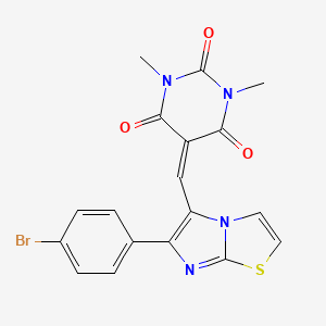 5-[[6-(4-Bromophenyl)imidazo[2,1-b][1,3]thiazol-5-yl]methylidene]-1,3-dimethyl-1,3-diazinane-2,4,6-trione