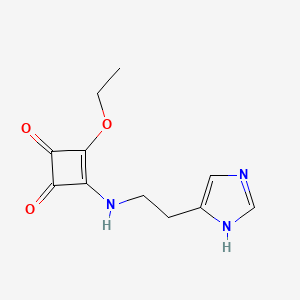 molecular formula C11H13N3O3 B2810031 3-Ethoxy-4-[2-(5-imidazolyl) ethylamino]-3-cyclobutene-1,2-dione CAS No. 131589-00-9
