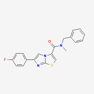 molecular formula C20H16FN3OS B2810039 N-benzyl-6-(4-fluorophenyl)-N-methylimidazo[2,1-b]thiazole-3-carboxamide CAS No. 1049419-62-6