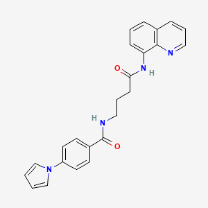 molecular formula C24H22N4O2 B2810041 N-(4-氧代-4-(喹啉-8-基氨基)丁基)-4-(1H-吡咯-1-基)苯甲酰胺 CAS No. 1251685-70-7