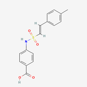 molecular formula C16H15NO4S B2810042 4-[[(E)-2-(4-methylphenyl)ethenyl]sulfonylamino]benzoic acid CAS No. 1259225-21-2