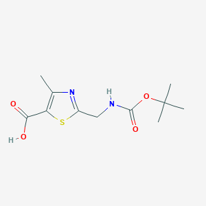 molecular formula C11H16N2O4S B2810046 2-({[(叔丁氧羰)氨基]甲基}-4-甲基-1,3-噻唑-5-甲酸 CAS No. 232281-00-4