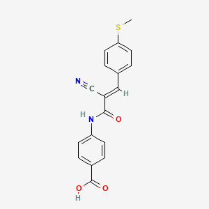 molecular formula C18H14N2O3S B2810048 4-[[(E)-2-cyano-3-(4-methylsulfanylphenyl)prop-2-enoyl]amino]benzoic acid CAS No. 1015162-80-7