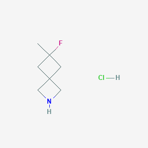 molecular formula C7H13ClFN B2810051 6-Fluoro-6-methyl-2-azaspiro[3.3]heptane;hydrochloride CAS No. 2411305-91-2