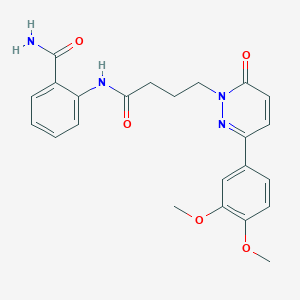 molecular formula C23H24N4O5 B2810053 2-(4-(3-(3,4-dimethoxyphenyl)-6-oxopyridazin-1(6H)-yl)butanamido)benzamide CAS No. 953188-62-0
