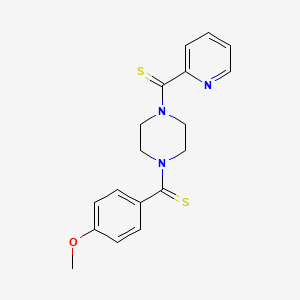 molecular formula C18H19N3OS2 B2810055 (4-甲氧苯基)(4-(吡啶-2-基羰硫基)哌嗪-1-基)甲硫酮 CAS No. 887891-29-4