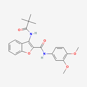 molecular formula C22H24N2O5 B2810058 N-(3,4-dimethoxyphenyl)-3-pivalamidobenzofuran-2-carboxamide CAS No. 888446-90-0