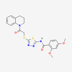 molecular formula C22H22N4O4S2 B2810059 N-(5-((2-(3,4-二氢喹啉-1(2H)-基)-2-氧代乙基)硫)-1,3,4-噻二唑-2-基)-2,4-二甲氧基苯甲酰胺 CAS No. 392300-44-6