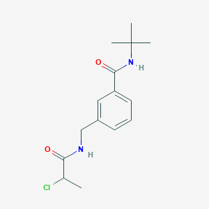 molecular formula C15H21ClN2O2 B2810062 N-Tert-butyl-3-[(2-chloropropanoylamino)methyl]benzamide CAS No. 2411297-12-4