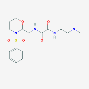 molecular formula C18H28N4O5S B2810063 N1-(2-(dimethylamino)ethyl)-N2-((3-tosyl-1,3-oxazinan-2-yl)methyl)oxalamide CAS No. 869071-29-4