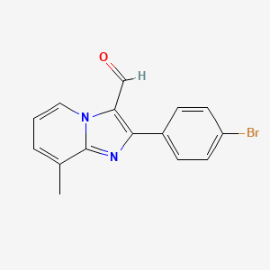 molecular formula C15H11BrN2O B2810074 2-(4-Bromophenyl)-8-methylimidazo[1,2-a]pyridine-3-carbaldehyde CAS No. 524724-73-0