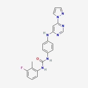 molecular formula C21H18FN7O B2810075 1-(4-((6-(1H-pyrazol-1-yl)pyrimidin-4-yl)amino)phenyl)-3-(3-fluoro-2-methylphenyl)urea CAS No. 1172858-52-4