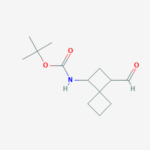 molecular formula C13H21NO3 B2810098 tert-butyl N-{3-formylspiro[3.3]heptan-1-yl}carbamate CAS No. 2580223-58-9