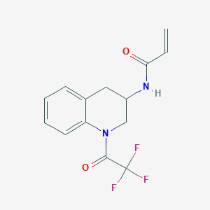 molecular formula C14H13F3N2O2 B2810102 N-[1-(2,2,2-Trifluoroacetyl)-3,4-dihydro-2H-quinolin-3-YL]prop-2-enamide CAS No. 2128688-98-0