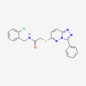 molecular formula C20H16ClN5OS B2810127 N-(2-chlorobenzyl)-2-((3-phenyl-[1,2,4]triazolo[4,3-b]pyridazin-6-yl)thio)acetamide CAS No. 852372-70-4