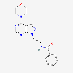 molecular formula C18H20N6O2 B2810131 N-(2-(4-morpholino-1H-pyrazolo[3,4-d]pyrimidin-1-yl)ethyl)benzamide CAS No. 1211651-72-7