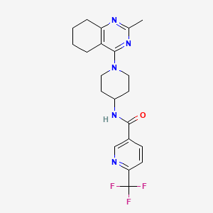 molecular formula C21H24F3N5O B2810133 N-[1-(2-methyl-5,6,7,8-tetrahydroquinazolin-4-yl)piperidin-4-yl]-6-(trifluoromethyl)pyridine-3-carboxamide CAS No. 2034411-63-5