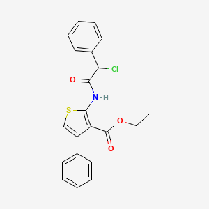 molecular formula C21H18ClNO3S B2810142 Ethyl 2-(2-chloro-2-phenylacetamido)-4-phenylthiophene-3-carboxylate CAS No. 554404-43-2