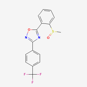molecular formula C16H11F3N2O2S B2810144 Methyl 2-{3-[4-(trifluoromethyl)phenyl]-1,2,4-oxadiazol-5-yl}phenyl sulfoxide CAS No. 339099-83-1