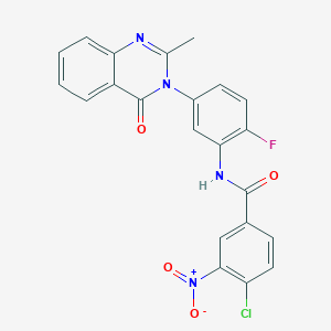 4-chloro-N-(2-fluoro-5-(2-methyl-4-oxoquinazolin-3(4H)-yl)phenyl)-3-nitrobenzamide