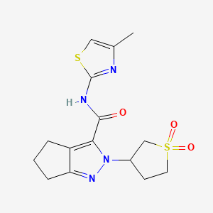 2-(1,1-dioxidotetrahydrothiophen-3-yl)-N-(4-methylthiazol-2-yl)-2,4,5,6-tetrahydrocyclopenta[c]pyrazole-3-carboxamide