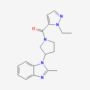 (1-ethyl-1H-pyrazol-5-yl)(3-(2-methyl-1H-benzo[d]imidazol-1-yl)pyrrolidin-1-yl)methanone