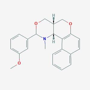 molecular formula C23H23NO3 B2810158 methyl 3-(1-methyl-1,4a,5,12c-tetrahydro-2H,4H-benzo[5,6]chromeno[4,3-d][1,3]oxazin-2-yl)phenyl ether CAS No. 321574-24-7