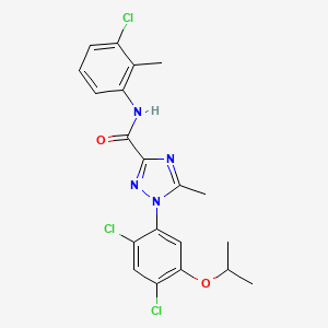 molecular formula C20H19Cl3N4O2 B2810175 N-(3-chloro-2-methylphenyl)-1-[2,4-dichloro-5-(propan-2-yloxy)phenyl]-5-methyl-1H-1,2,4-triazole-3-carboxamide CAS No. 866136-29-0