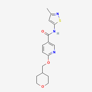 molecular formula C16H19N3O3S B2810192 N-(3-methylisothiazol-5-yl)-6-((tetrahydro-2H-pyran-4-yl)methoxy)nicotinamide CAS No. 2034617-17-7