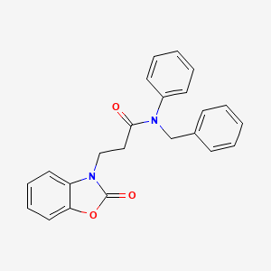 molecular formula C23H20N2O3 B2810199 N-benzyl-3-(2-oxobenzo[d]oxazol-3(2H)-yl)-N-phenylpropanamide CAS No. 896677-15-9