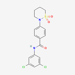 molecular formula C17H16Cl2N2O3S B2810250 N-(3,5-dichlorophenyl)-4-(1,1-dioxothiazinan-2-yl)benzamide CAS No. 899952-98-8