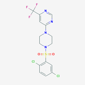 4-(4-((2,5-Dichlorophenyl)sulfonyl)piperazin-1-yl)-6-(trifluoromethyl)pyrimidine