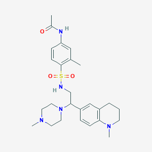 N-(3-methyl-4-(N-(2-(1-methyl-1,2,3,4-tetrahydroquinolin-6-yl)-2-(4-methylpiperazin-1-yl)ethyl)sulfamoyl)phenyl)acetamide