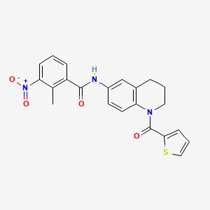 2-methyl-3-nitro-N-(1-(thiophene-2-carbonyl)-1,2,3,4-tetrahydroquinolin-6-yl)benzamide