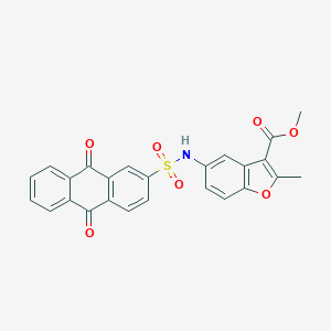 molecular formula C25H17NO7S B281035 METHYL 5-(9,10-DIOXO-9,10-DIHYDROANTHRACENE-2-SULFONAMIDO)-2-METHYL-1-BENZOFURAN-3-CARBOXYLATE 